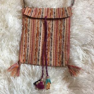 Hand Crafted Woven Small Purse w/ Tassles